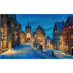 Puzzle Pintoo Nevado Rothenburg Noche de invierno de 1000 piezas H3121