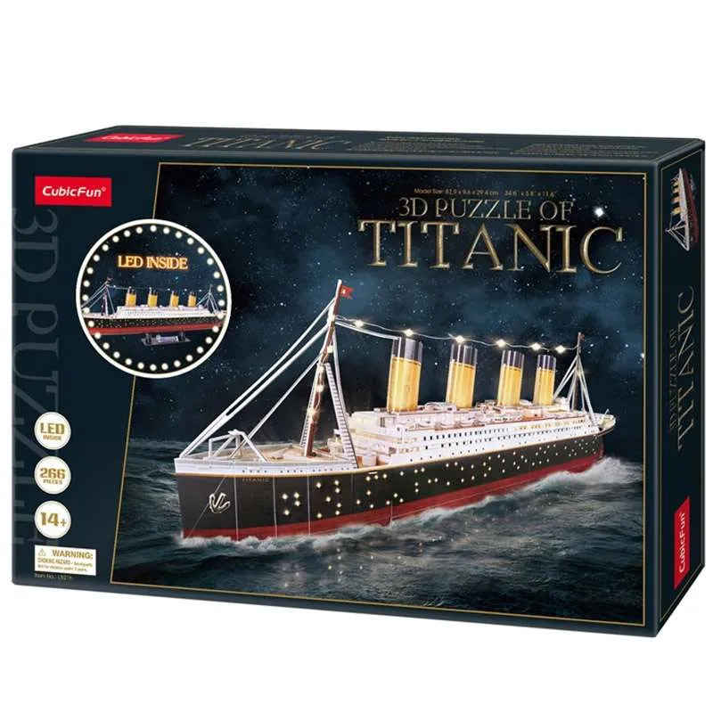 Puzzle 3D Cubicfun Titanic con LED de 266 piezas L521H