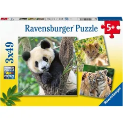 Puzzle Ravensburger Panda, Tigre y León 3x49 piezas 056668