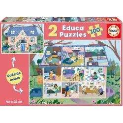 Comprar Puzzle Educa Casa Inside Outside de 2x100 piezas 19957